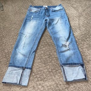 Hudson cropped blue jeans